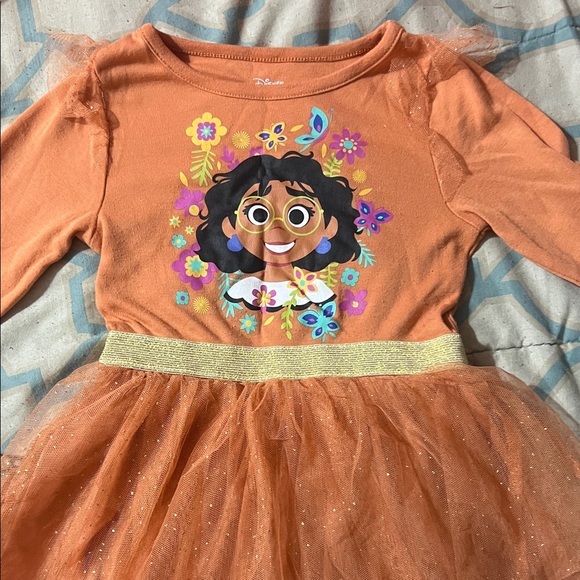 Disney Orange Dress with Character and Gold Accents - Picture 1 of 5